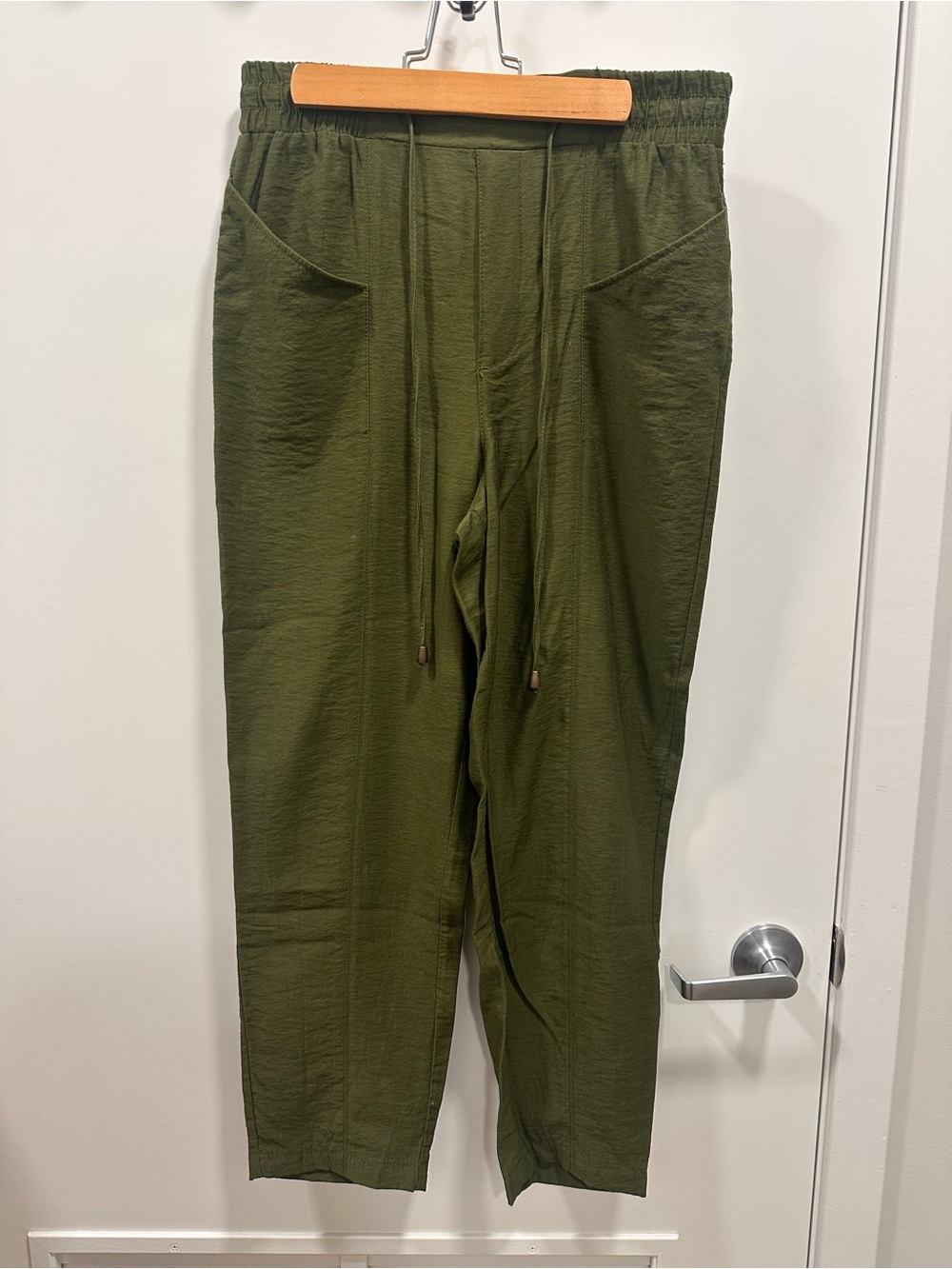 Zara Olive Green Drawstring Jogger Pants